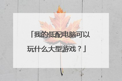 我的低配电脑可以玩什么大型游戏?