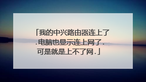 我的中兴路由器连上了.电脑也显示连上网了.可是就是上不了网.