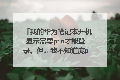 我的华为笔记本开机显示需要pin才能登录。但是我不知道庞pin 的密码,登录不了。怎么办?