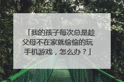 我的孩子每次总是趁父母不在家就偷偷的玩手机游戏,怎么办?