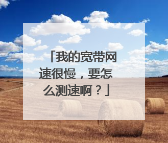 我的宽带网速很慢，要怎么测速啊？