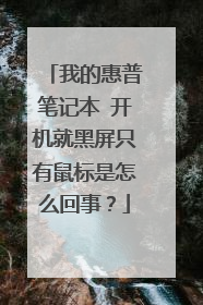 我的惠普笔记本 开机就黑屏只有鼠标是怎么回事？