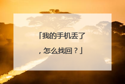 我的手机丢了，怎么找回？