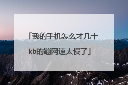 我的手机怎么才几十kb的蹦网速太慢了