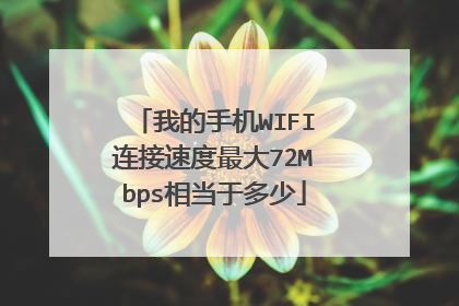 我的手机WIFI连接速度最大72Mbps相当于多少