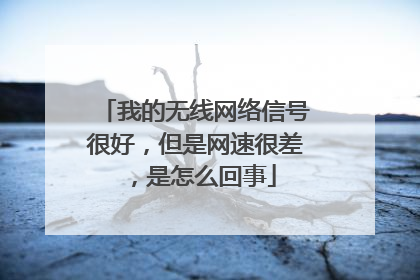 我的无线网络信号很好,但是网速很差,是怎么回事