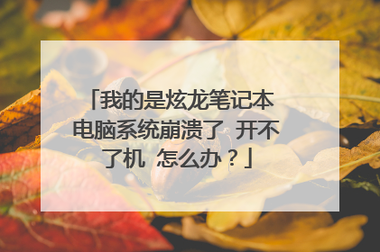 我的是炫龙笔记本 电脑系统崩溃了 开不了机 怎么办?