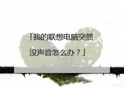 我的联想电脑突然没声音怎么办?