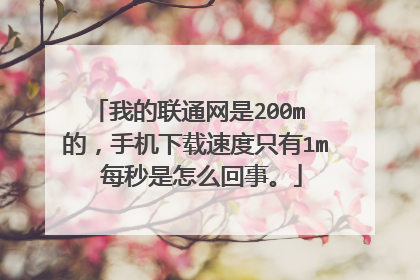 我的联通网是200m 的，手机下载速度只有1m 每秒是怎么回事。