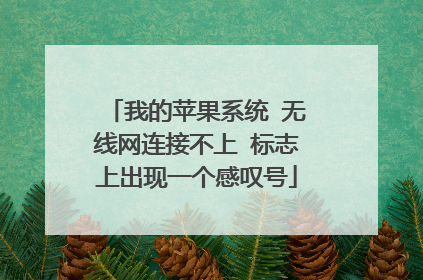 我的苹果系统 无线网连接不上 标志上出现一个感叹号