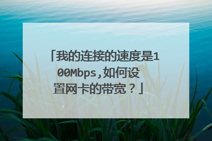 我的连接的速度是100Mbps,如何设置网卡的带宽?
