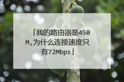 我的路由器是450M,为什么连接速度只有72Mbps