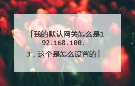 我的默认网关怎么是192.168.100.3,这个是怎么设置的
