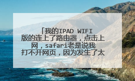 我的IPAD WIFI版的连上了路由器，点击上网，safari老是说我打不开网页，因为发生了太多重定位是什么意思？