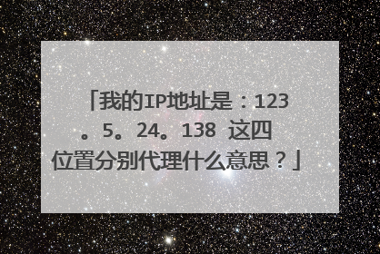我的IP地址是:123。5。24。138 这四位置分别代理什么意思?