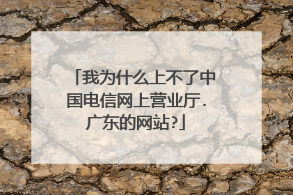我为什么上不了中国电信网上营业厅.广东的网站?