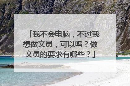 我不会电脑,不过我想做文员,可以吗?做文员的要求有哪些?