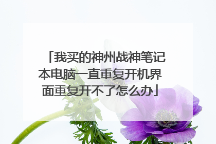 我买的神州战神笔记本电脑一直重复开机界面重复开不了怎么办