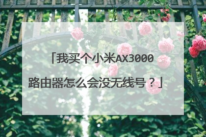 我买个小米AX3000路由器怎么会没无线号?