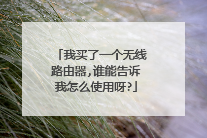 我买了一个无线路由器,谁能告诉我怎么使用呀?