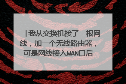 我从交换机接了一根网线，加一个无线路由器，可是网线接入WAN口后却无法访问网络？