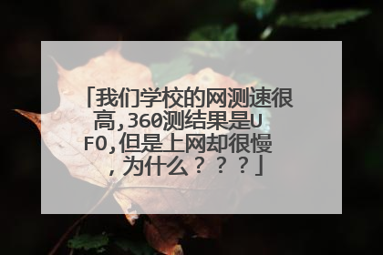 我们学校的网测速很高,360测结果是UFO,但是上网却很慢，为什么？？？