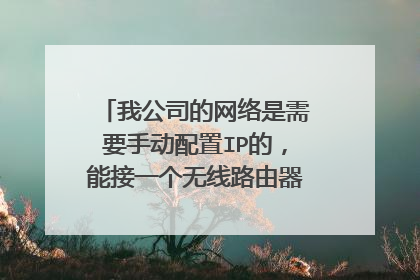 我公司的网络是需要手动配置IP的，能接一个无线路由器使用手机上网吗