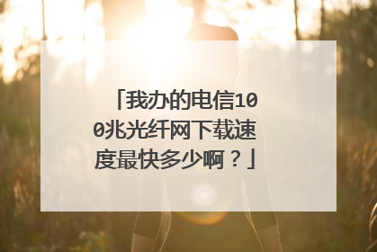我办的电信100兆光纤网下载速度最快多少啊？