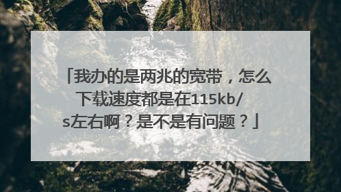 我办的是两兆的宽带,怎么下载速度都是在115kb/s左右啊?是不是有问题?