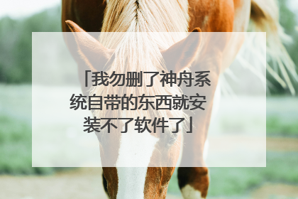 我勿删了神舟系统自带的东西就安装不了软件了