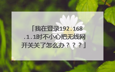 我在登录192.168.1.1时不小心把无线网开关关了怎么办？？？