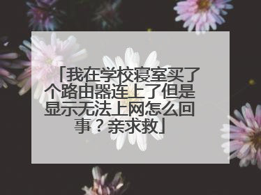 我在学校寝室买了个路由器连上了但是显示无法上网怎么回事?亲求救