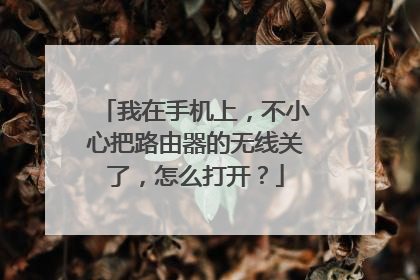 我在手机上,不小心把路由器的无线关了,怎么打开?