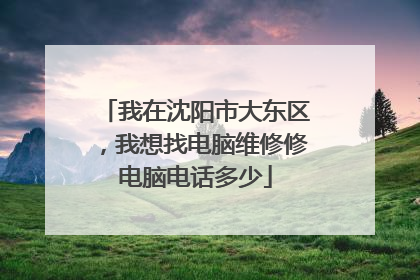 我在沈阳市大东区,我想找电脑维修修电脑电话多少