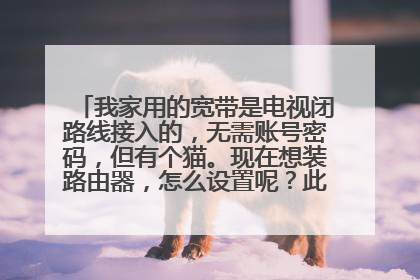 我家用的宽带是电视闭路线接入的,无需账号密码,但有个猫。现在想装路由器,怎么设置呢?此外,这种网线
