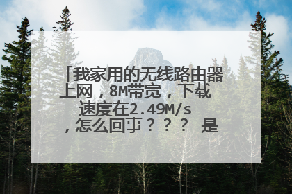 我家用的无线路由器上网,8M带宽,下载速度在2.49M/s,怎么回事??? 是不是有问题?