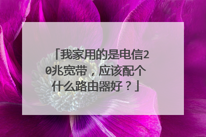 我家用的是电信20兆宽带,应该配个什么路由器好?