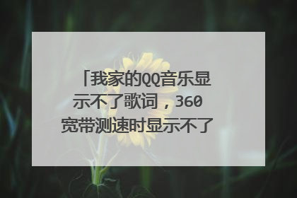 我家的QQ音乐显示不了歌词,360宽带测速时显示不了文字,我这有图片