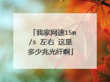 我家网速15m/s 左右 这是多少兆光纤啊