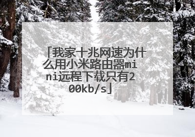 我家十兆网速为什么用小米路由器mini远程下载只有200kb/s