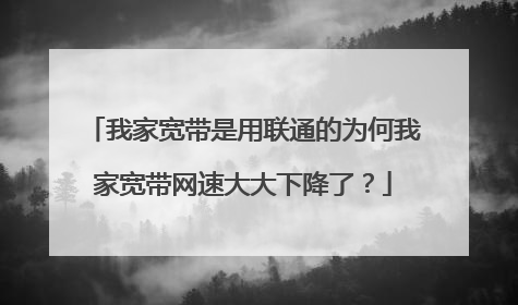 我家宽带是用联通的为何我家宽带网速大大下降了？