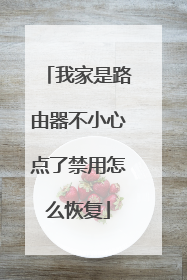 我家是路由器不小心点了禁用怎么恢复