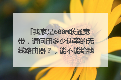 我家是600M联通宽带,请问用多少速率的无线路由器?,能不能给我推荐几款,谢谢!