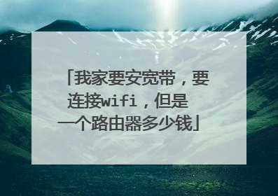 我家要安宽带,要连接wifi,但是一个路由器多少钱