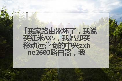 我家路由器坏了,我说买红米AX5,我妈却买移动运营商的中兴zxhne2603路由器,我想问这个好不好?