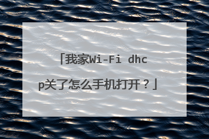 我家Wi-Fi dhcp关了怎么手机打开？