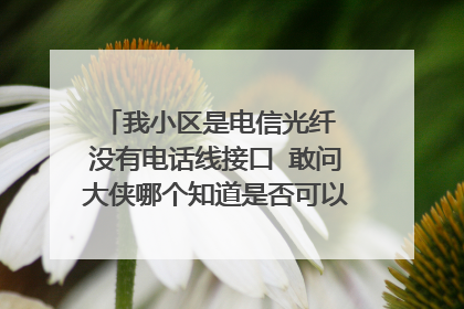我小区是电信光纤 没有电话线接口 敢问大侠哪个知道是否可以安装400电话