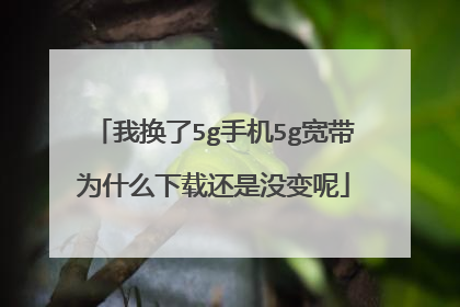 我换了5g手机5g宽带为什么下载还是没变呢