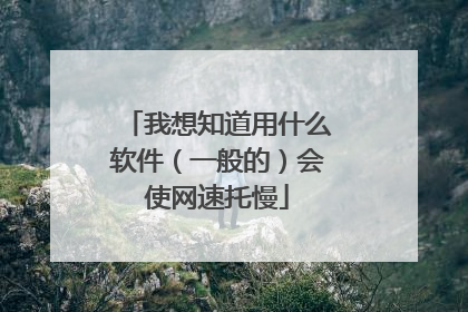我想知道用什么软件（一般的）会使网速托慢