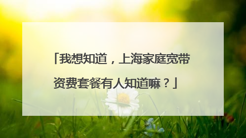 我想知道,上海家庭宽带资费套餐有人知道嘛?